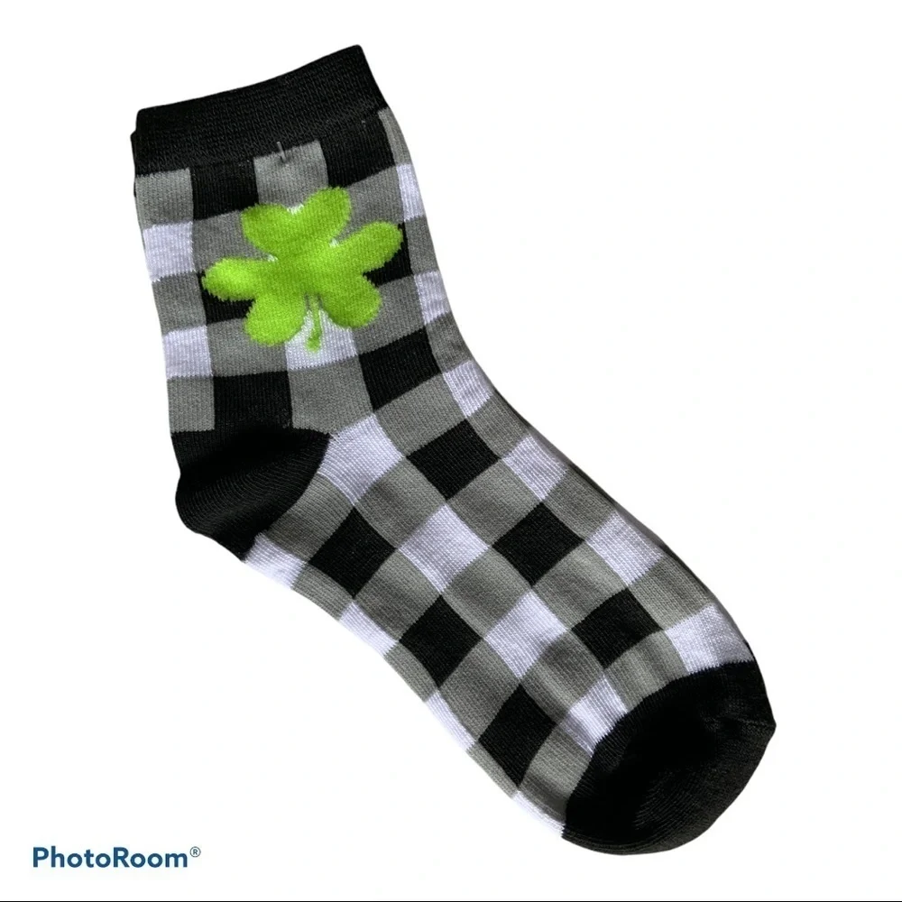 Buffalo Check Socks Lucky Clover NEW Unisex OS